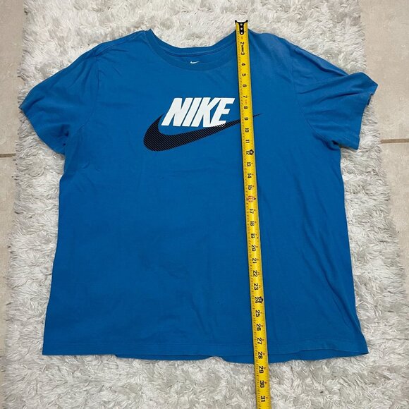 NIKE The Nike Tee Mens XLarge Short Sleeve Blue Logo Tshirt - Picture 3 of 6